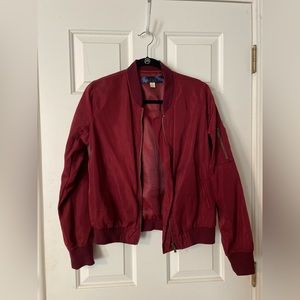 Red bomber jacket